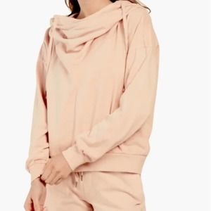 YFB NWT Young Fabulous & Broke Peach Piper Cowl Neck Hoodie Sweatshirt XS